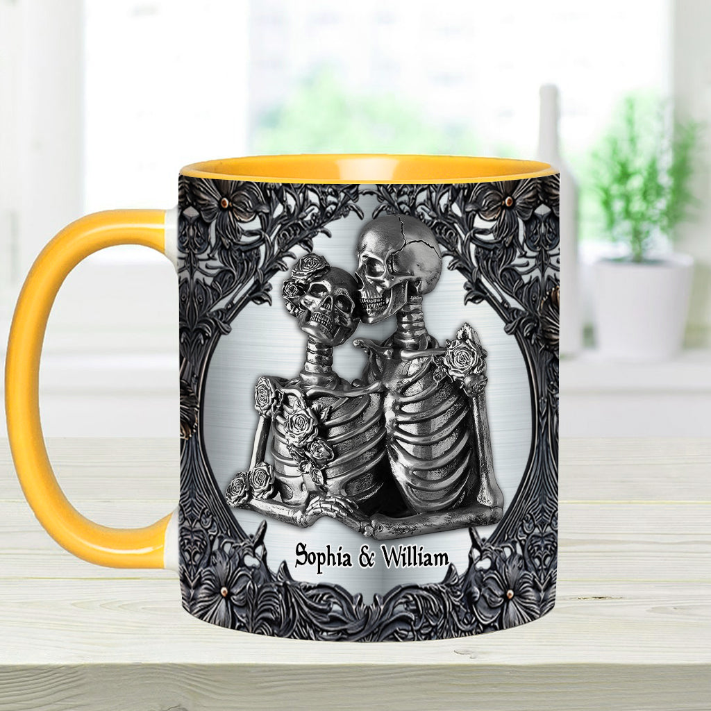 Till Death Do Us Part - Personalized Skull Accent Mug