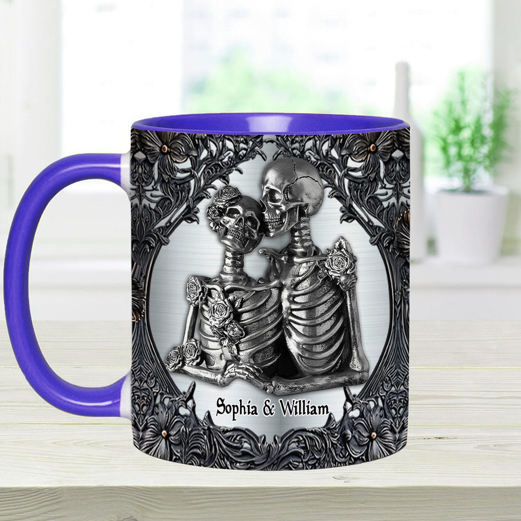 Till Death Do Us Part - Personalized Skull Accent Mug