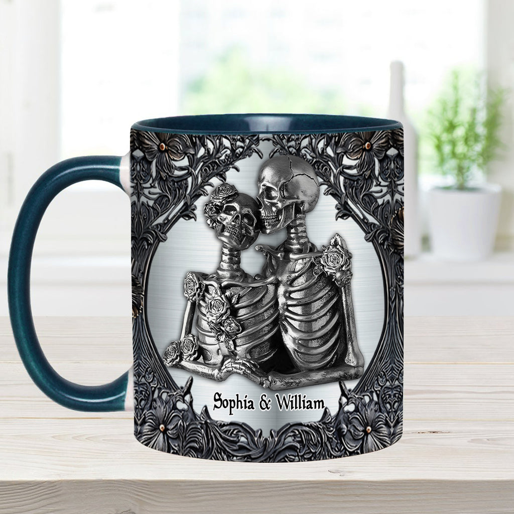 Till Death Do Us Part - Personalized Skull Accent Mug