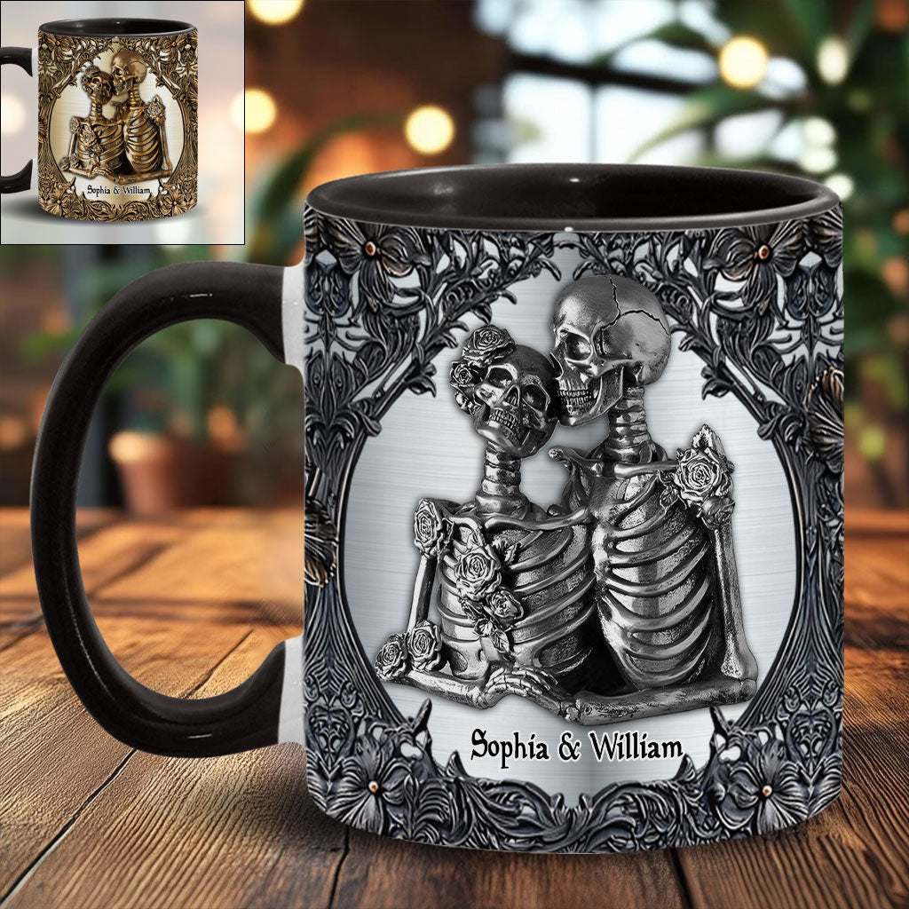 Till Death Do Us Part - Personalized Skull Accent Mug