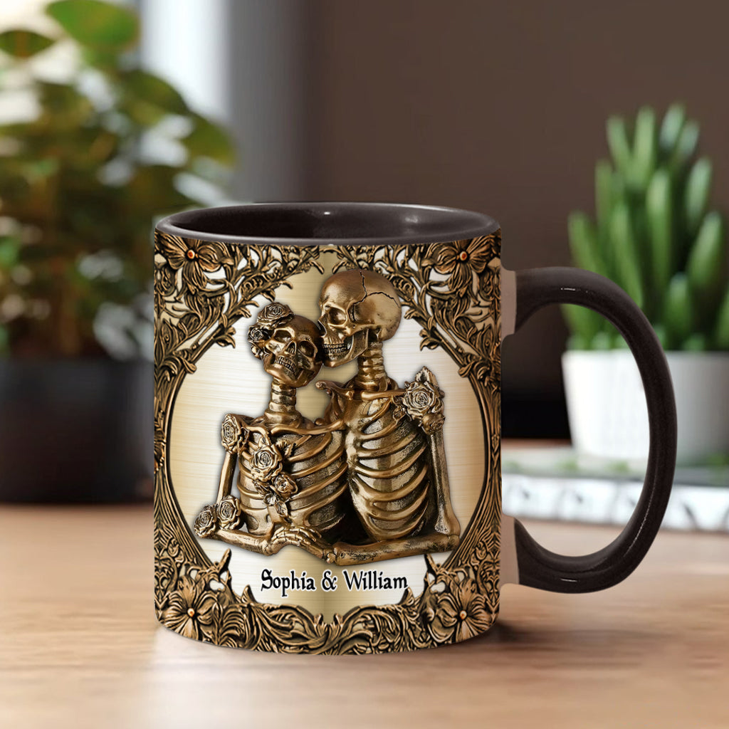 Till Death Do Us Part - Personalized Skull Accent Mug