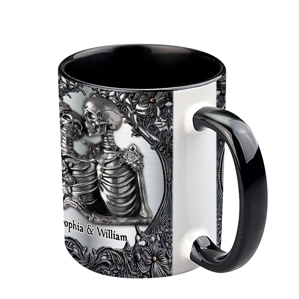 Till Death Do Us Part - Personalized Skull Accent Mug
