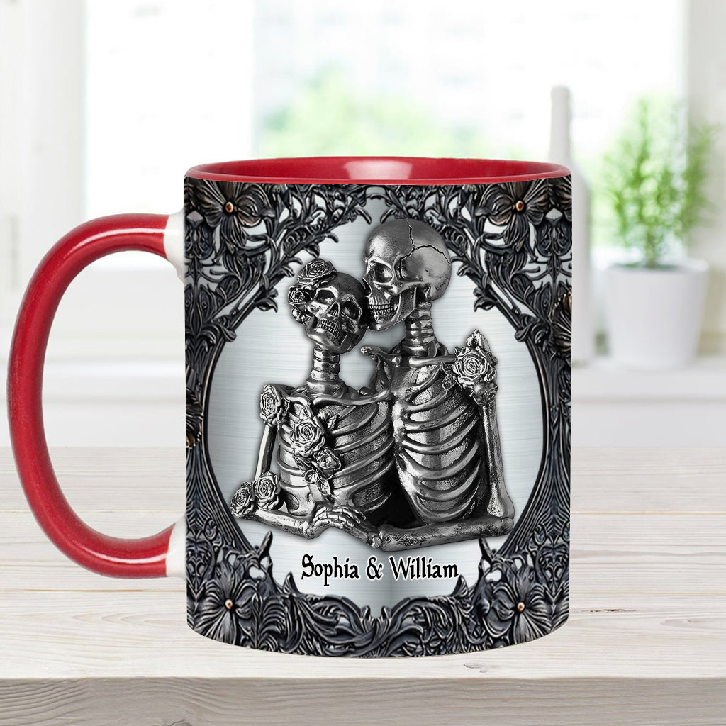 Till Death Do Us Part - Personalized Skull Accent Mug
