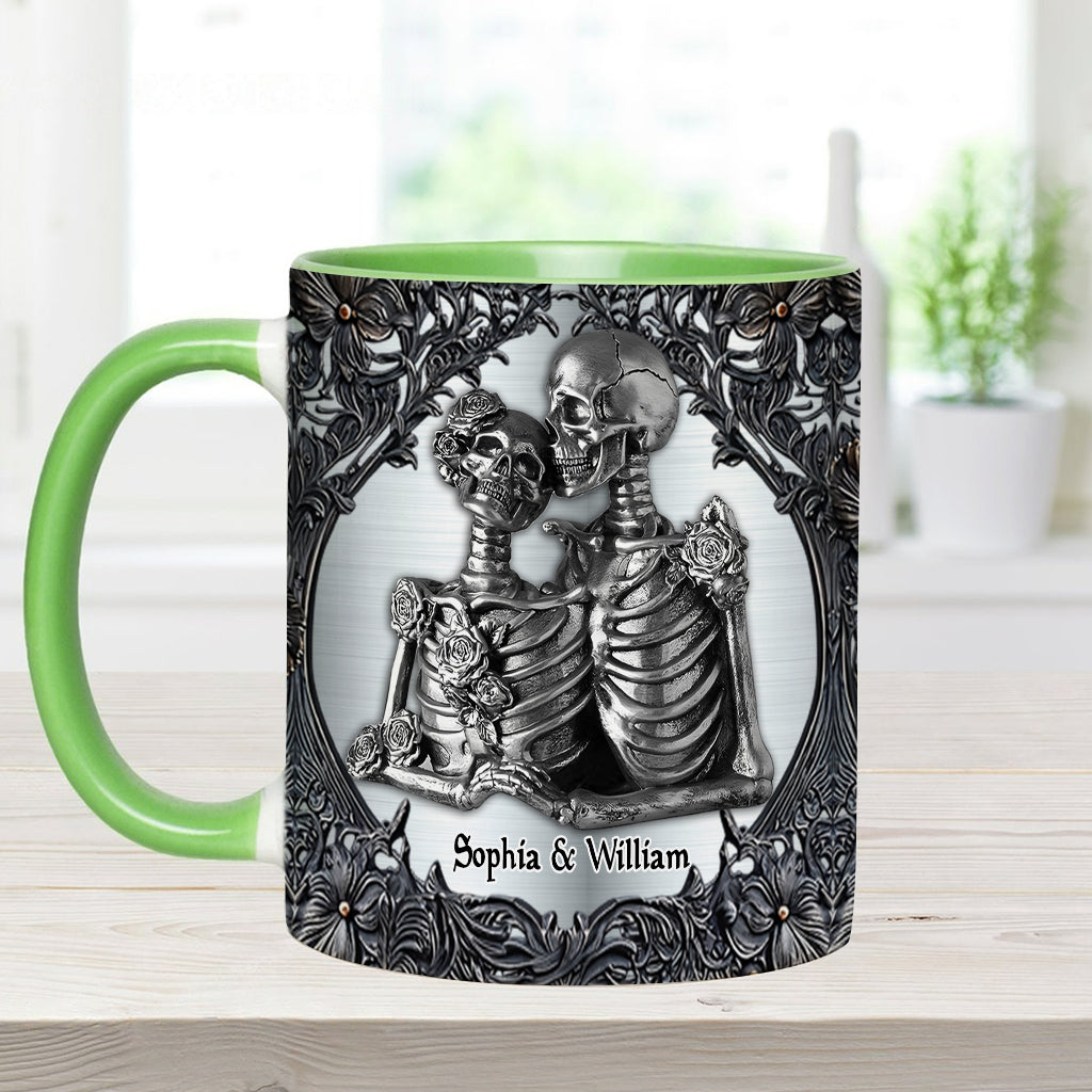 Till Death Do Us Part - Personalized Skull Accent Mug