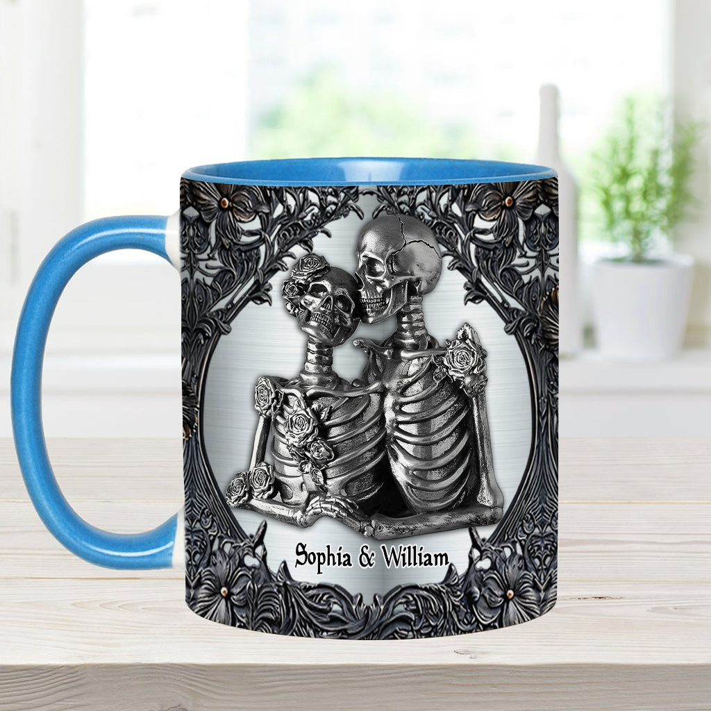 Till Death Do Us Part - Personalized Skull Accent Mug