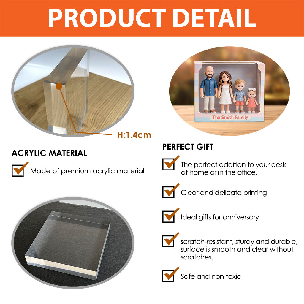 Plaque acrylique personnalisée à partir de n'importe quelle photo - Plaque familiale personnalisée en forme de pièce unique