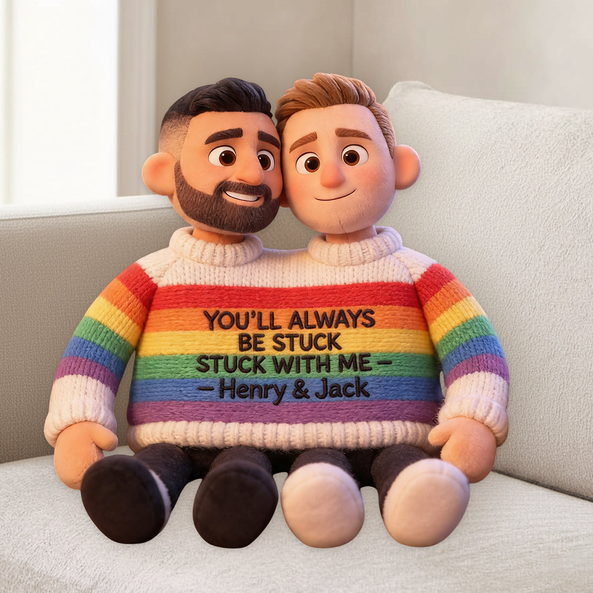 Coussin en Fausse Fourrure Personnalisé - Soutien LGBT Amour Est Amour