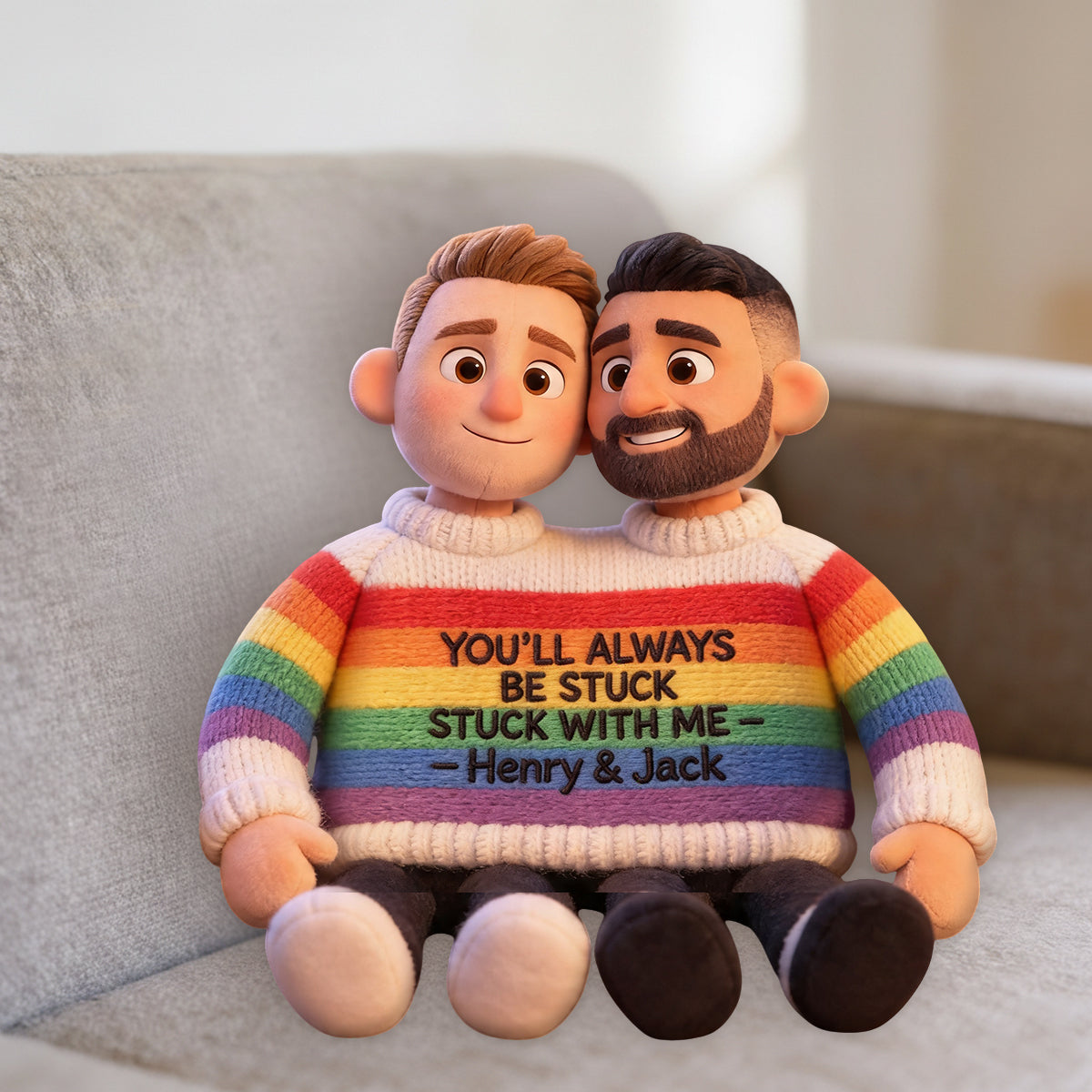 Coussin en Fausse Fourrure Personnalisé - Soutien LGBT Amour Est Amour