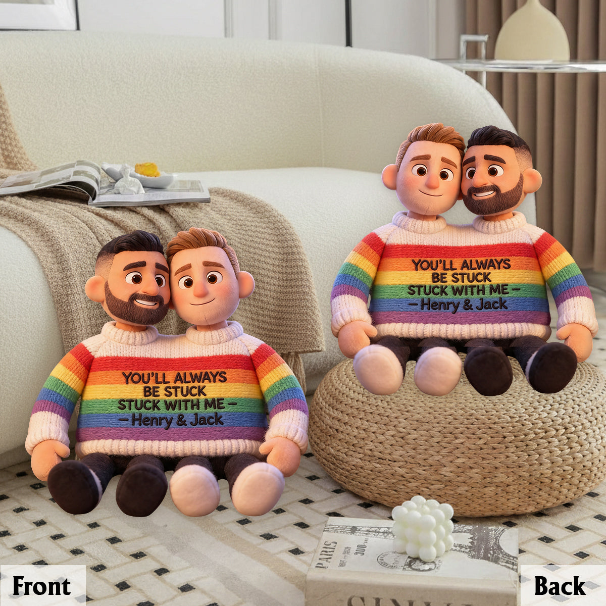 Coussin en Fausse Fourrure Personnalisé - Soutien LGBT Amour Est Amour