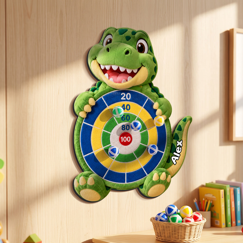 Ready, Aim, Giggle! - Personalized Kid Sticky Ball Dart Board Set