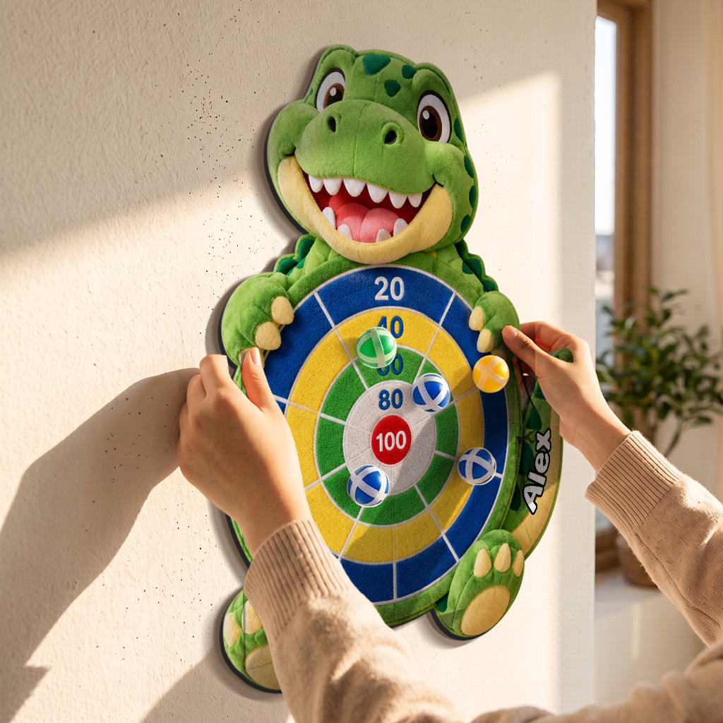 Ready, Aim, Giggle! - Personalized Kid Sticky Ball Dart Board Set