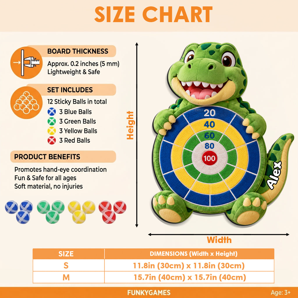 Ready, Aim, Giggle! - Personalized Kid Sticky Ball Dart Board Set