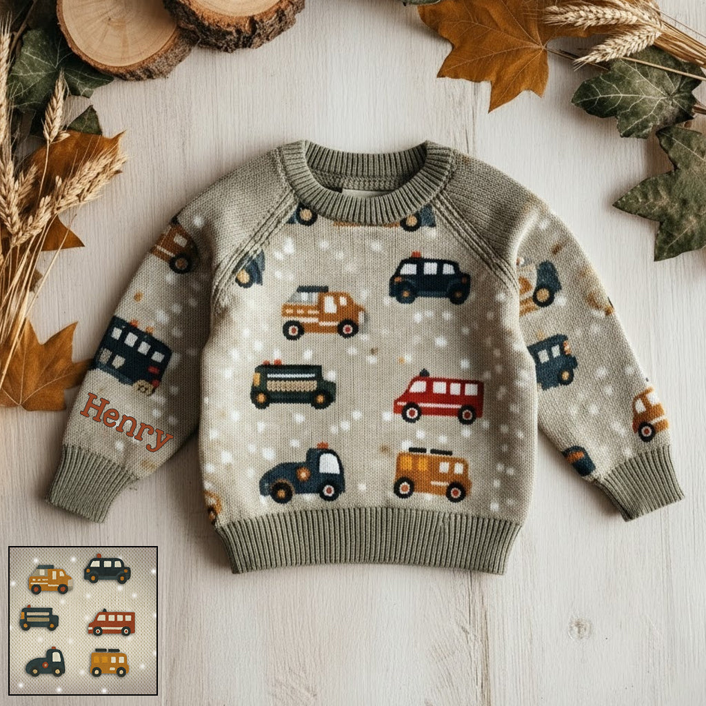Pull moche personnalisé pour enfant Love Cars