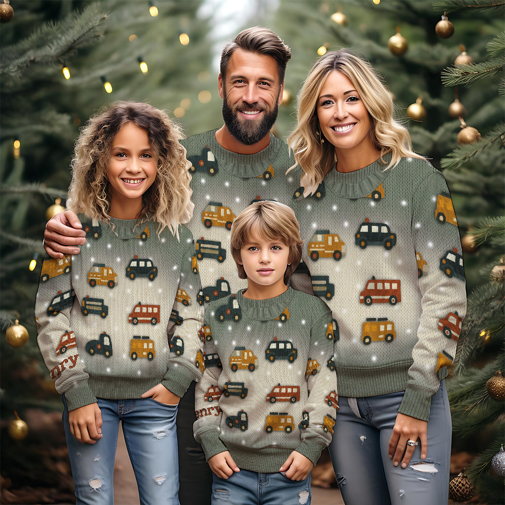 Pull moche personnalisé pour enfant Love Cars