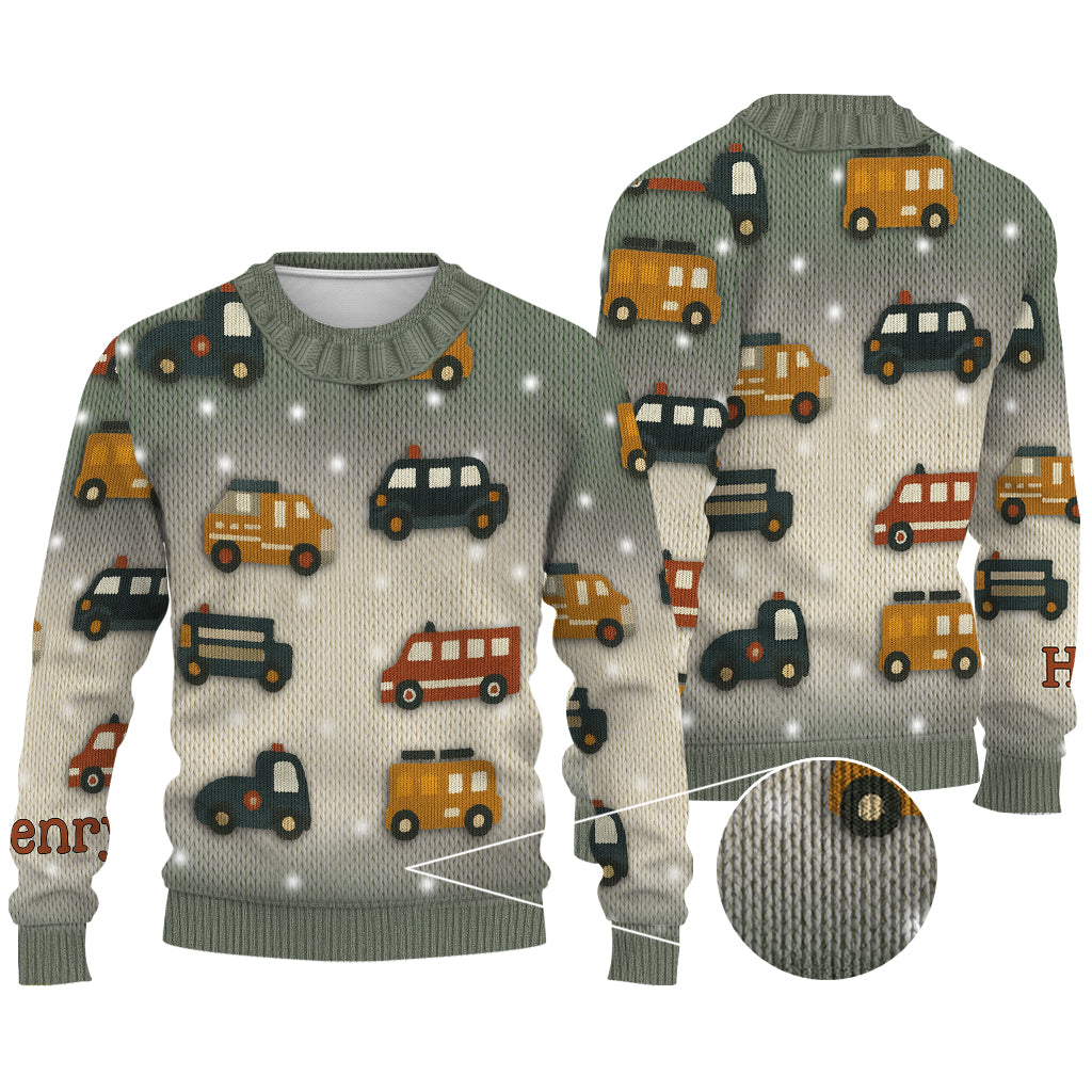 Pull moche personnalisé pour enfant Love Cars