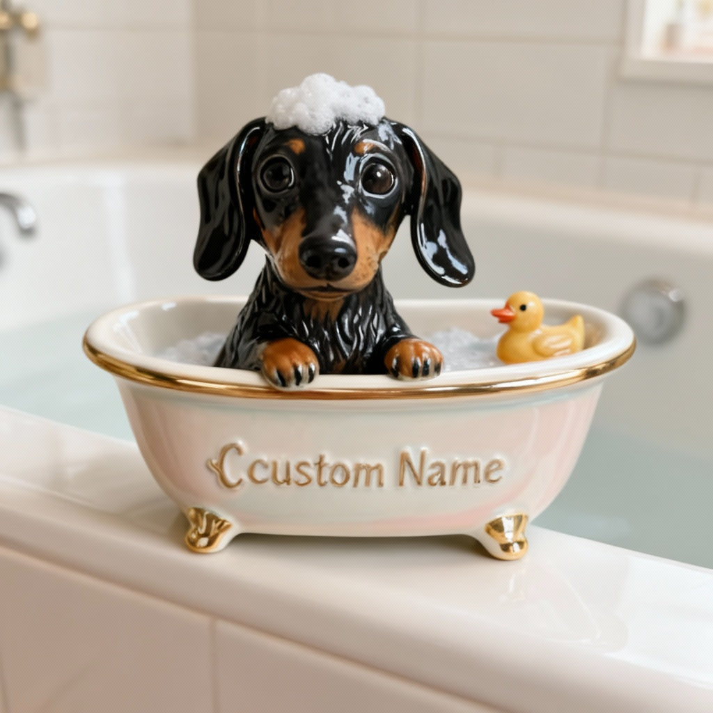 Lovely Dog Cat Pet Lovers Bathroom Decor - Personalized Dog Custom Shaped Acrylic Plaque