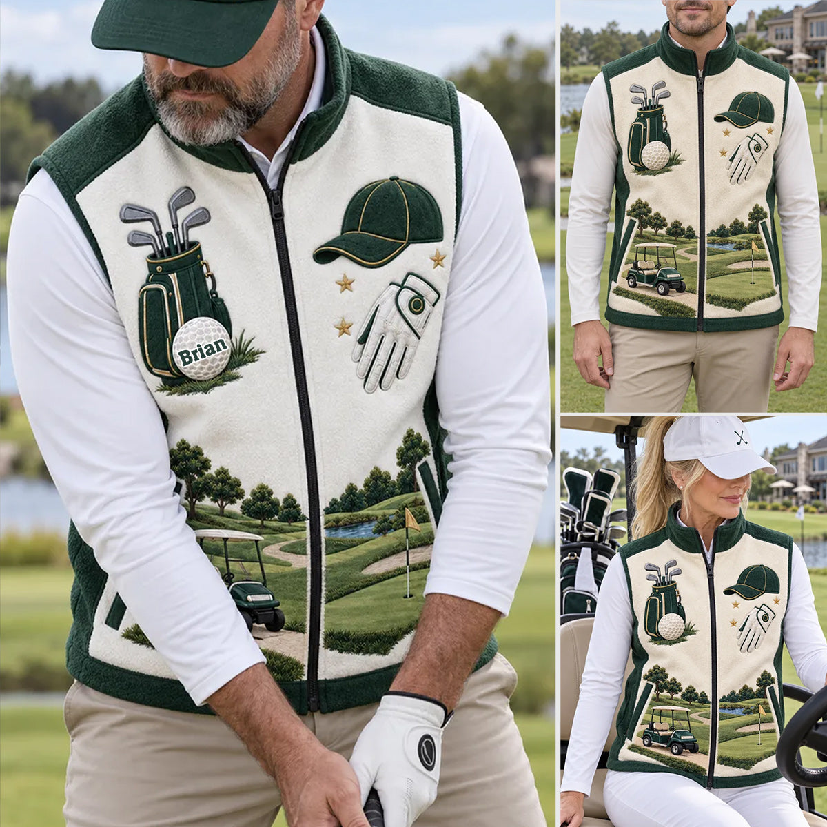 Golf Club - Personalized Golf Flannel Fleece Vest