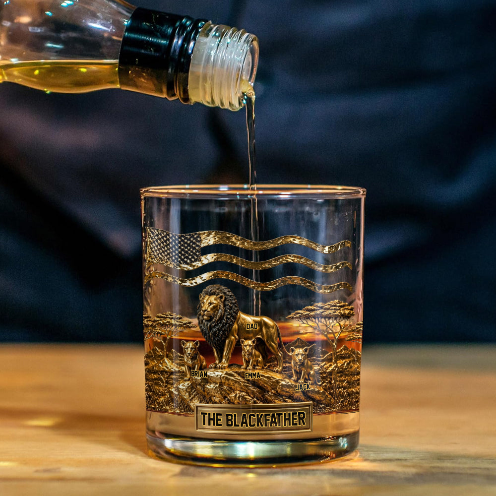 Le Papa Lion Noir - Ensemble de Carafe à Whisky Personnalisé