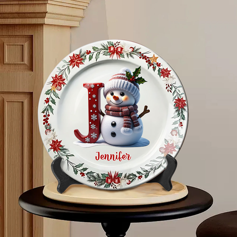 Joyeux Noël - Assiette ronde en céramique personnalisée pour la famille