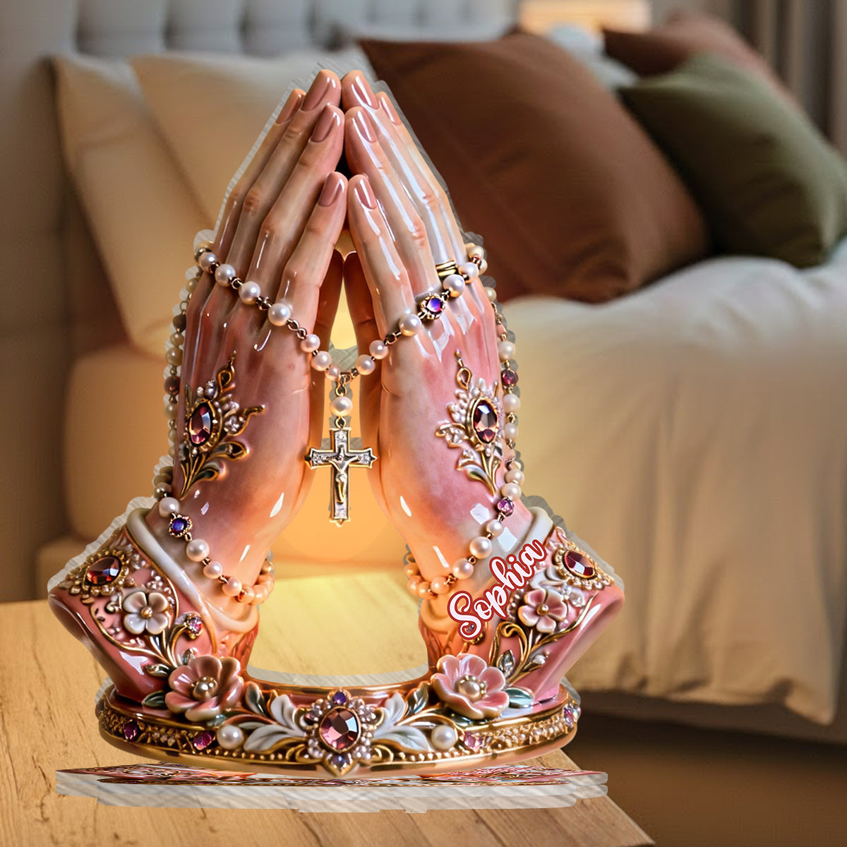 Temps de prière - Porte-bougie chrétien personnalisé