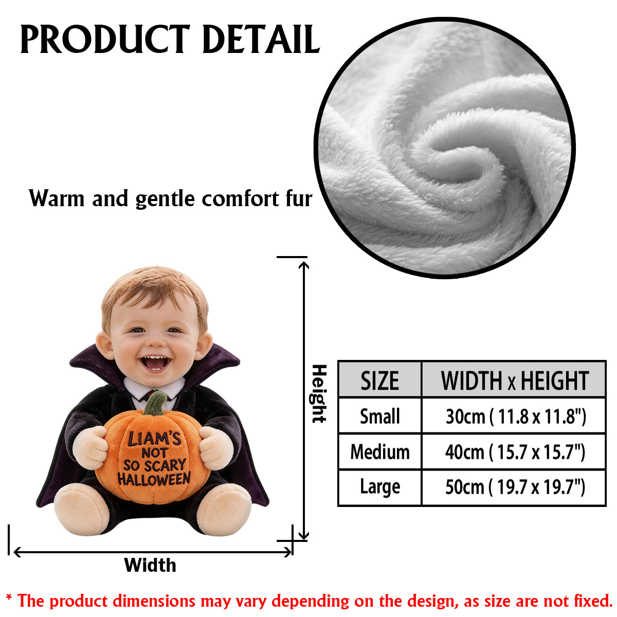 Kids Halloween Cosplay - Personalized Kid Premium Faux Fur Pillow