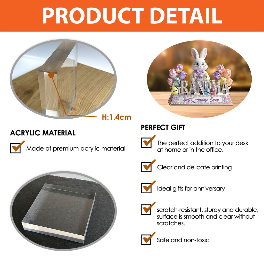 Easter's Peep Perfect Gift For Grandma - Personalized Grandma Custom Shaped Acrylic Plaque