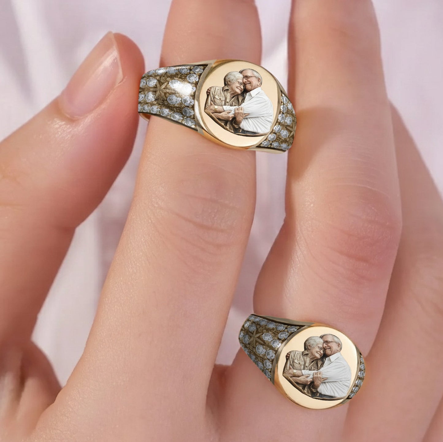 Joyeuse Saint-Valentin - Bague chevalière personnalisée pour couple