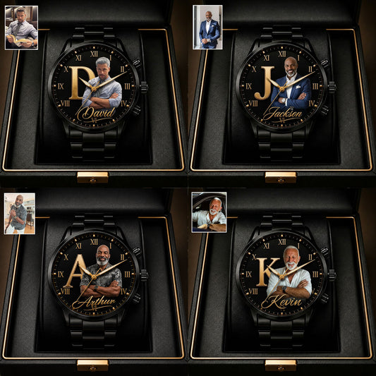 Initial Name Letter Gift For Gentleman - Personalized Real Men Hand Watch