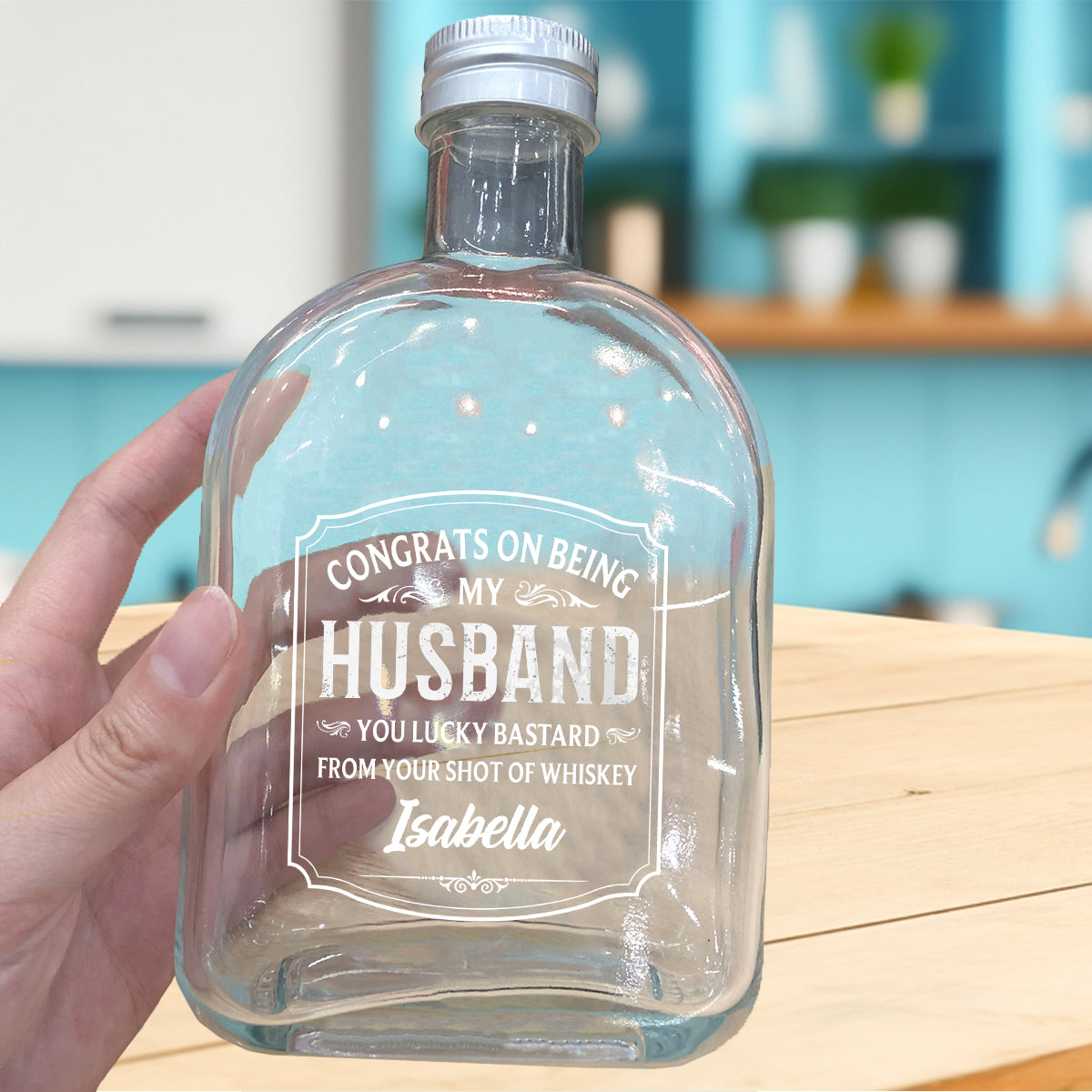 À la santé de mon merveilleux mari ! – Bouteille de vin personnalisée pour couple
