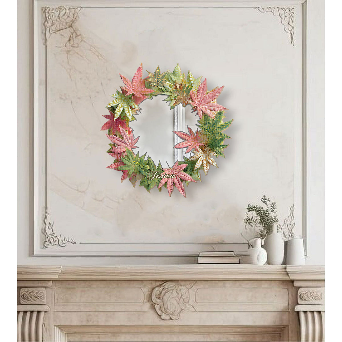 Pink Stoner Chick - Personalized Weed Wall Hanging Mirror