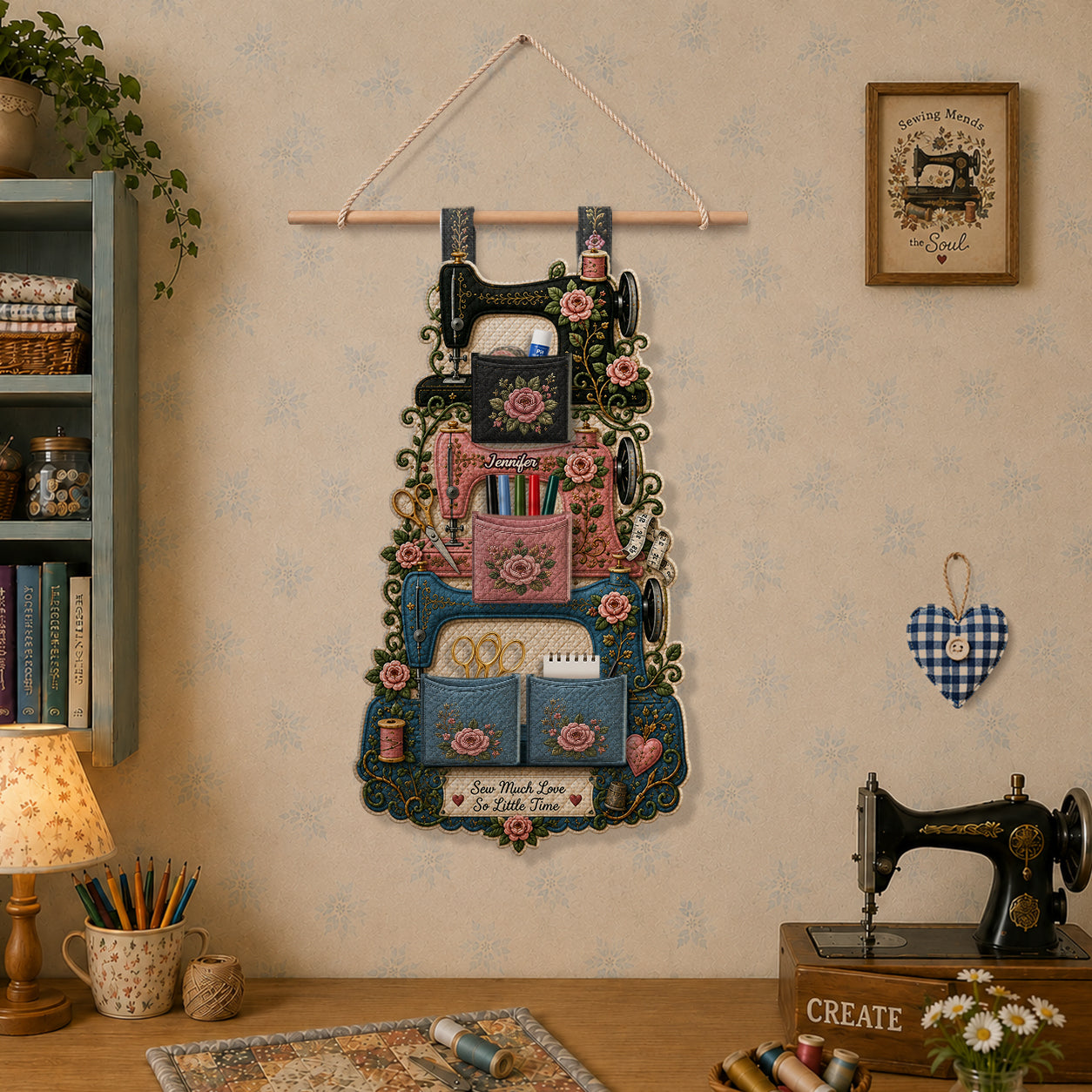 Love Sewing - Personalized Sewing Hanging Organizer