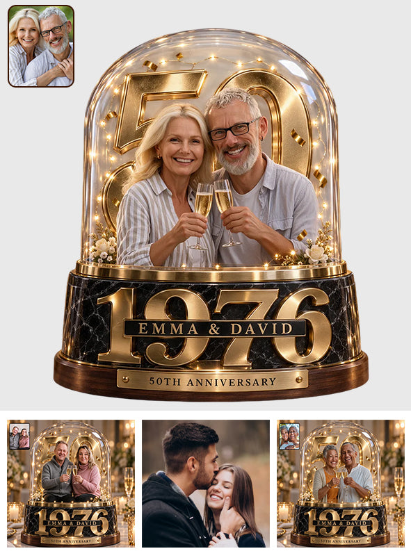 Cadeau Personnalisé pour Couple, Figurine Romantique d'Anniversaire pour Mari et Femme avec Noms et Date, Cadeau pour Petit Ami et Petite Amie - Plaque Acrylique Personnalisée