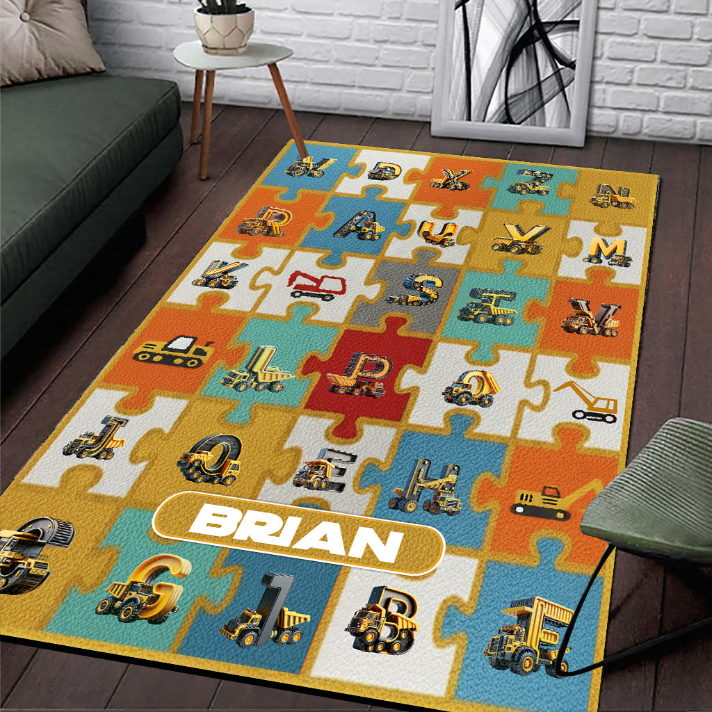 Alphabet Contruction - Personalized Kid Rug