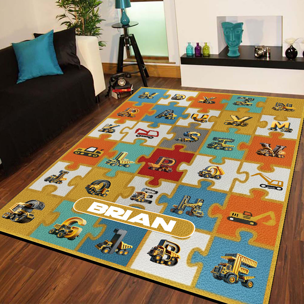 Alphabet Contruction - Personalized Kid Rug