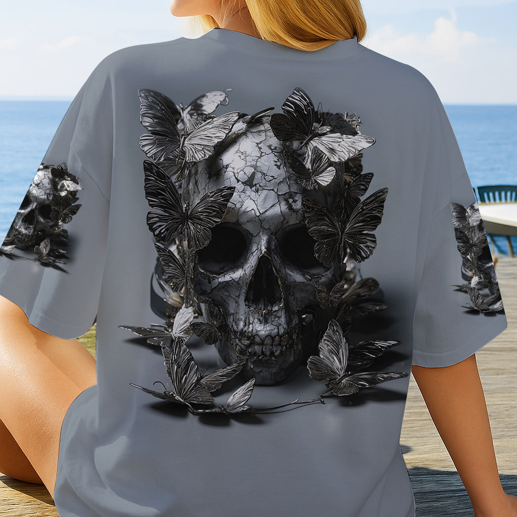 T-shirt personnalisé à motif crâne cool - T-shirt à motif crâne intégral