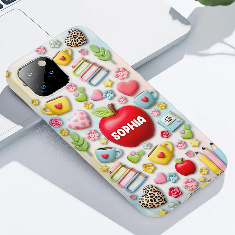 Meilleur professeur du monde - Coque de téléphone et support de téléphone personnalisés avec impression intégrale - Meilleur professeur