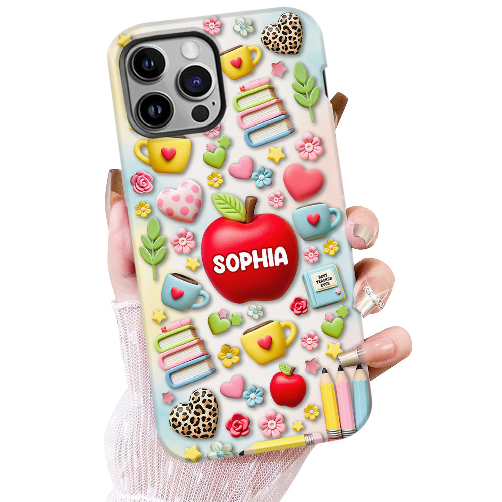 Meilleur professeur du monde - Coque de téléphone et support de téléphone personnalisés avec impression intégrale - Meilleur professeur