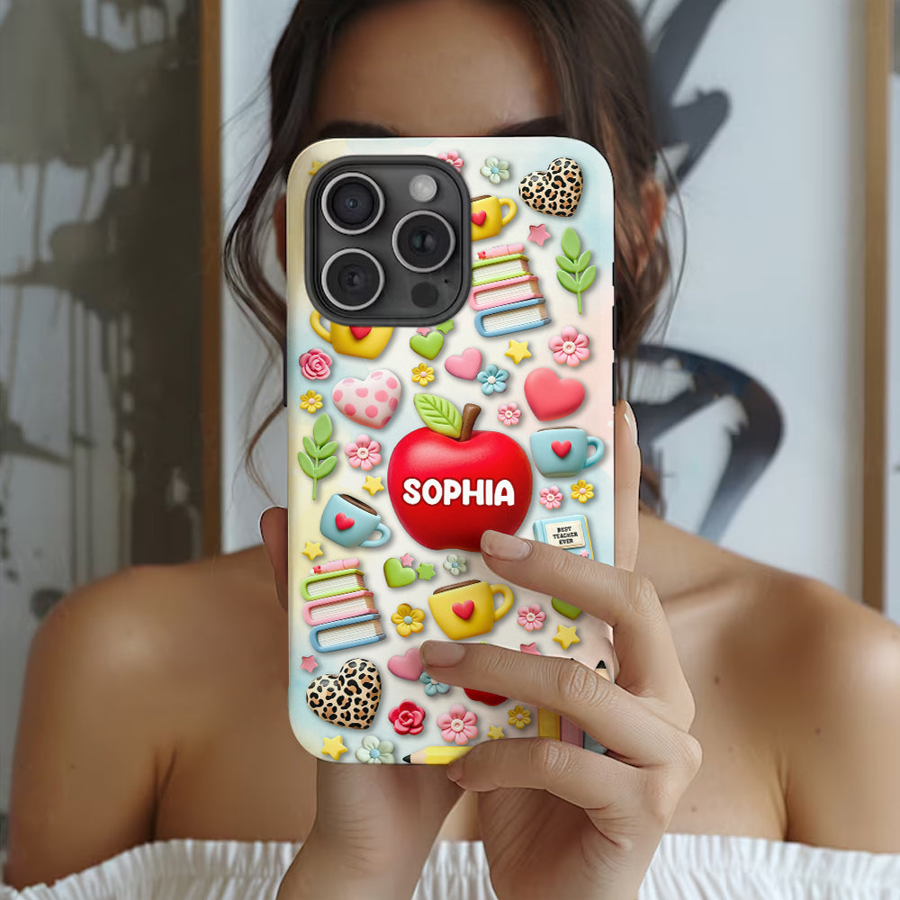 Meilleur professeur du monde - Coque de téléphone et support de téléphone personnalisés avec impression intégrale - Meilleur professeur