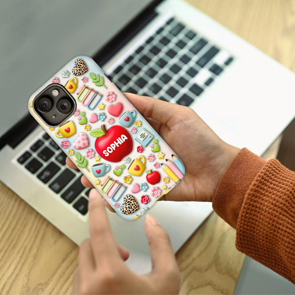 Meilleur professeur du monde - Coque de téléphone et support de téléphone personnalisés avec impression intégrale - Meilleur professeur