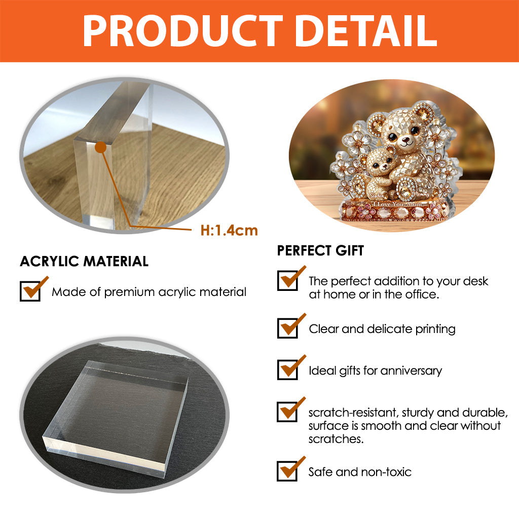 I Love You - Personalized Mother Custom Shaped Acrylic Plaque