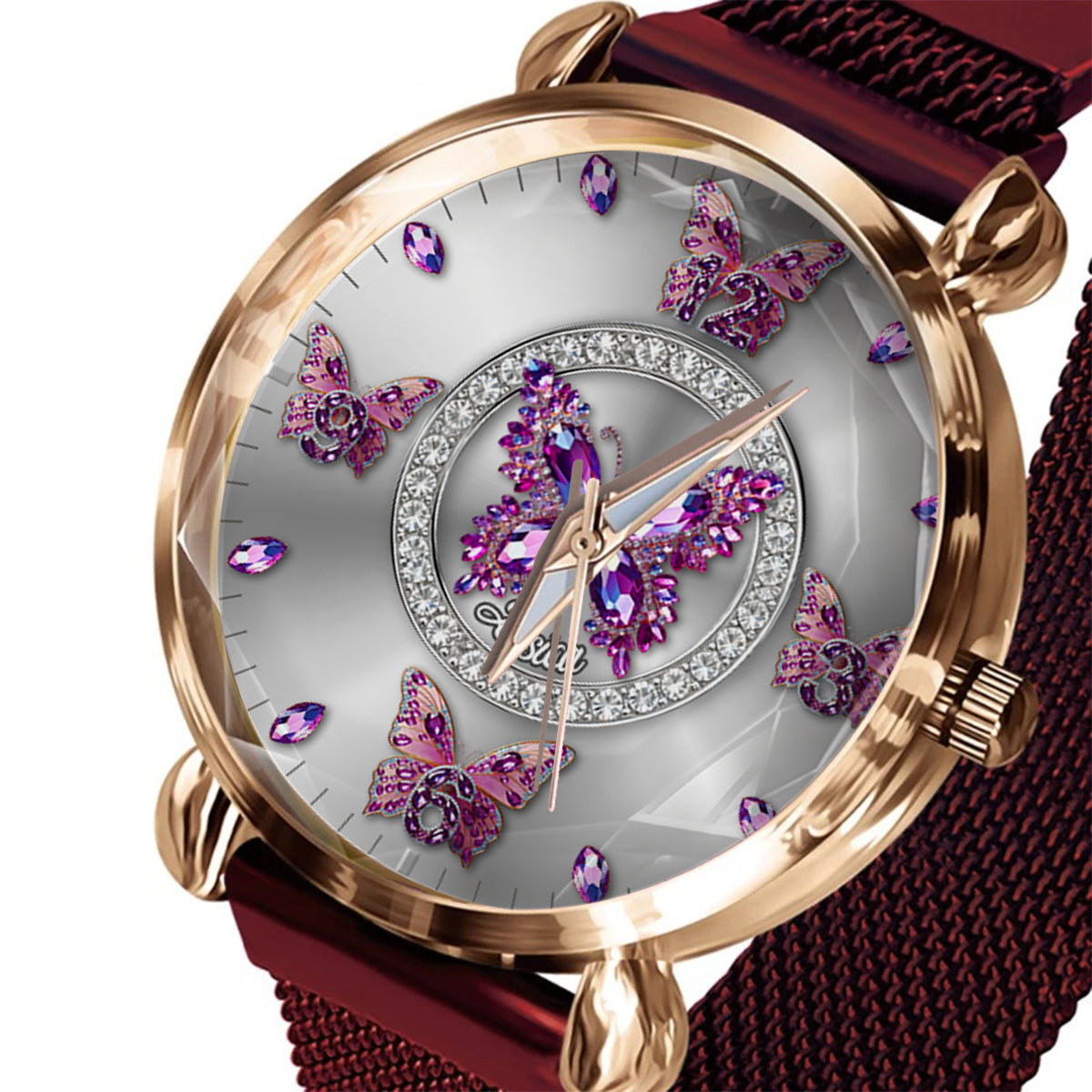 Beautiful Butterflies - Personalized Butterfly Women Hand Watch