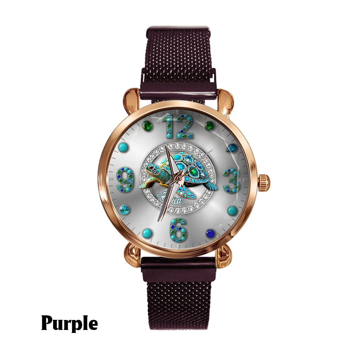 Montre-bracelet personnalisée pour femme Love Turtle - Tortue