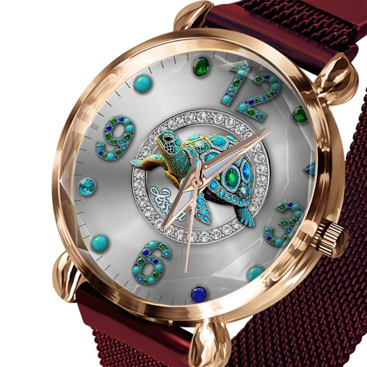 Montre-bracelet personnalisée pour femme Love Turtle - Tortue