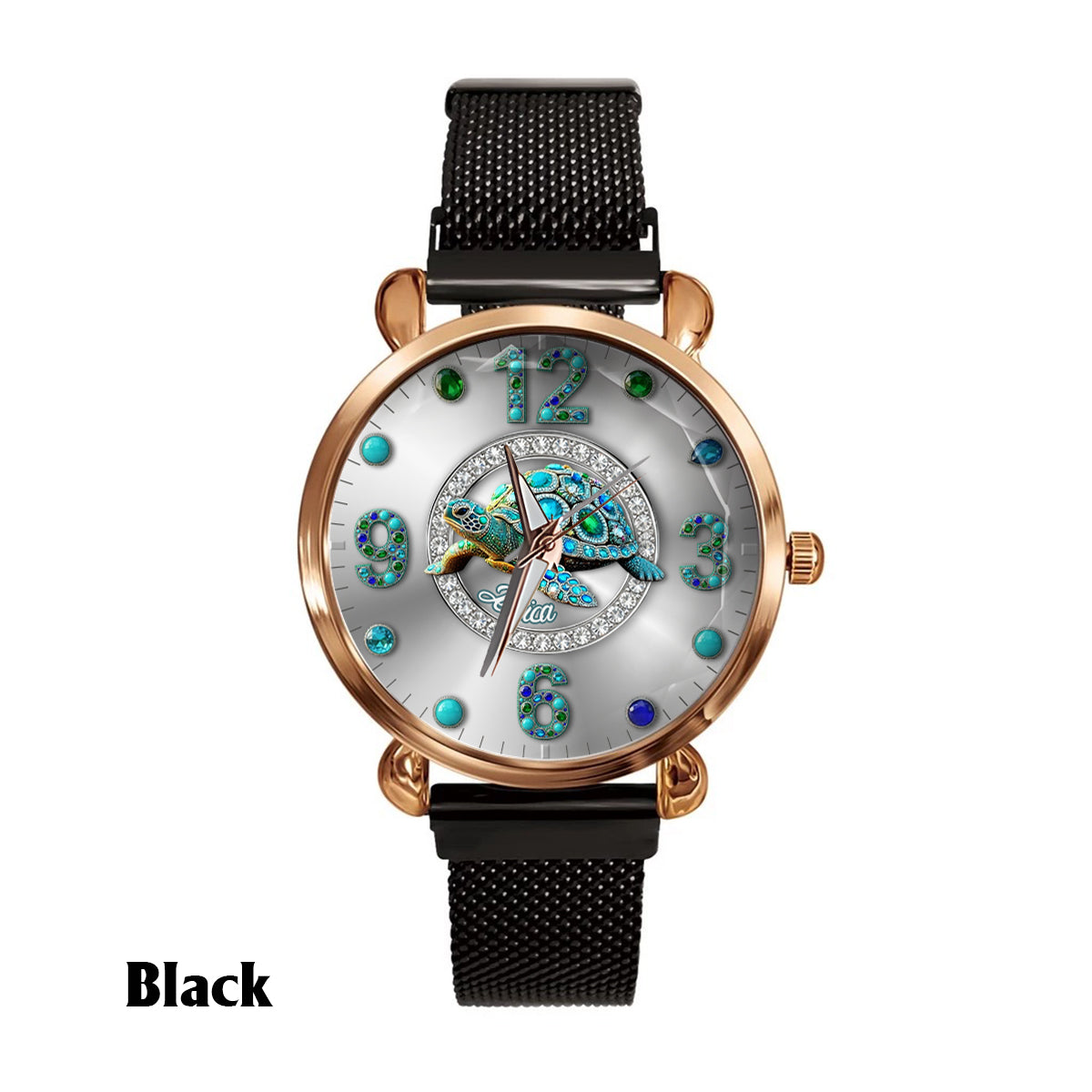 Montre-bracelet personnalisée pour femme Love Turtle - Tortue