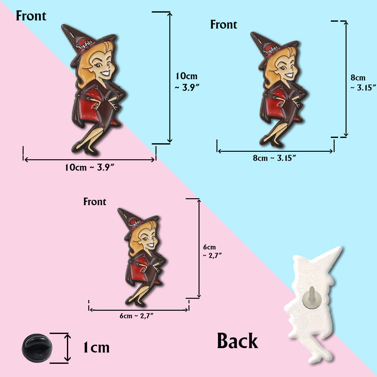 Épinglette de sorcière personnalisée