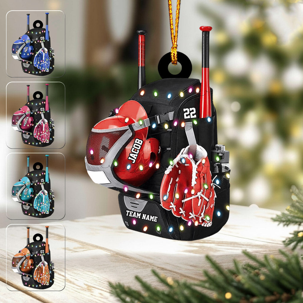 Baseball Backpack - Personalized Baseball Ornament