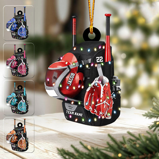 Baseball Backpack - Personalized Baseball Ornament