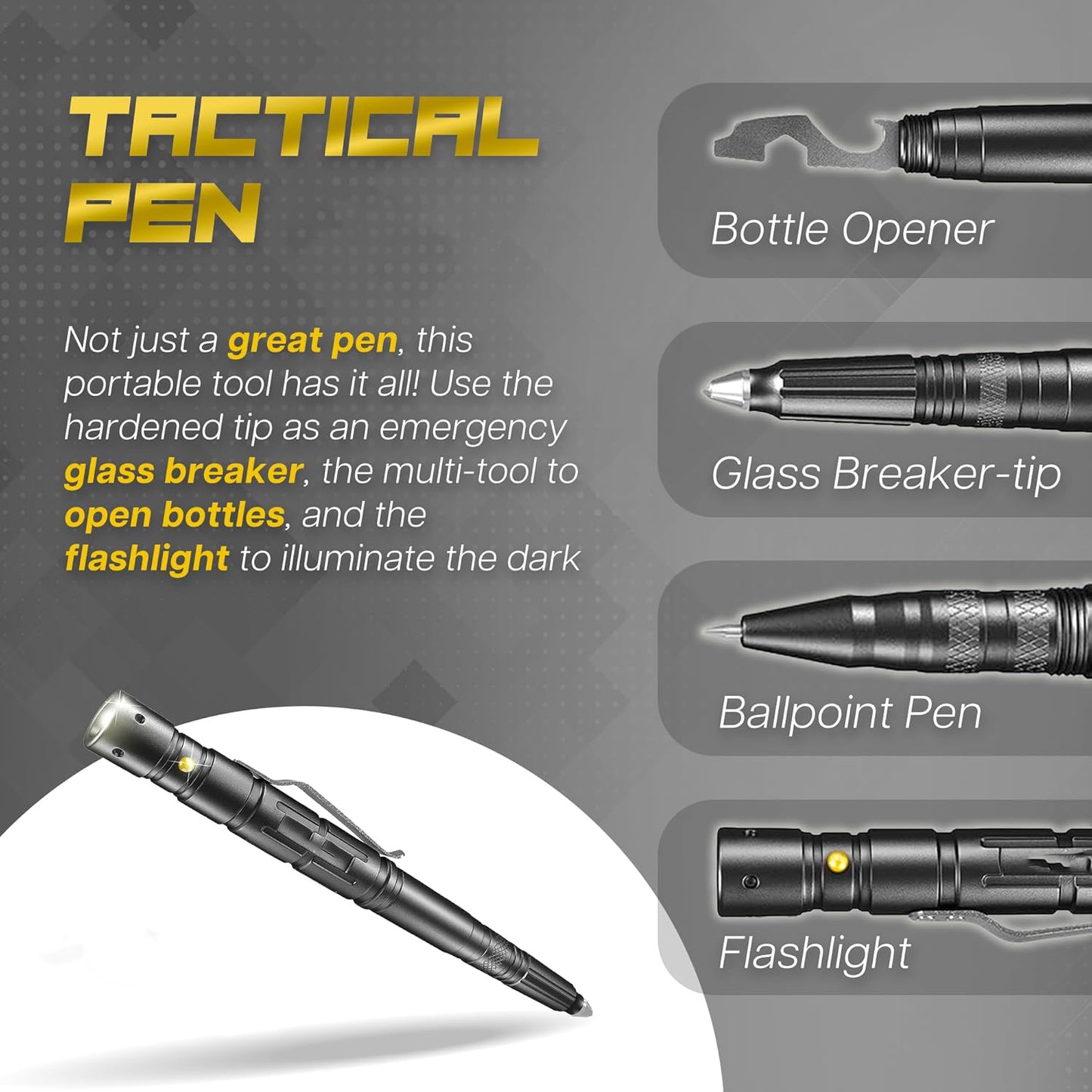 Tactical Pen Self Defense Pen with Flashlight
