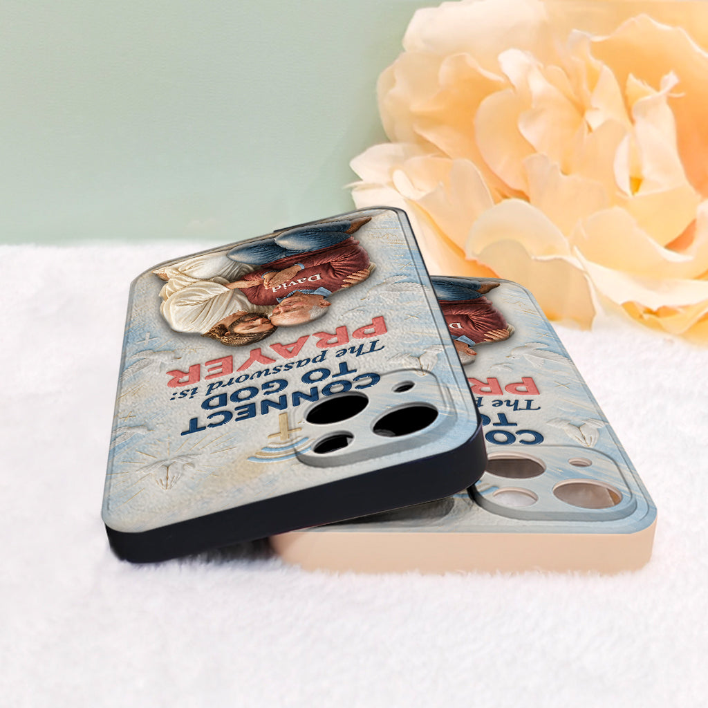 Connect To God - Personalized Christian 3D Embossed Leather Phone Case