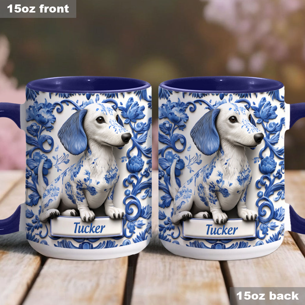 Cute Dachshund - Personalized Dog Accent Mug